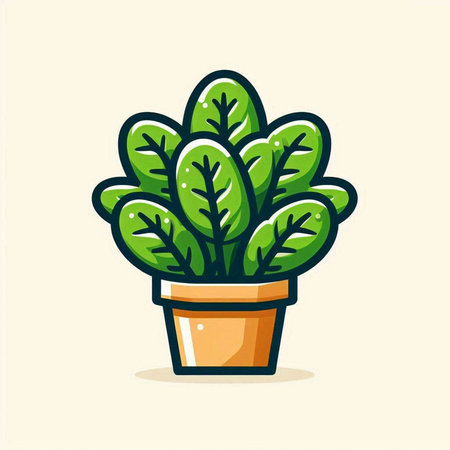 Cute houseplant in a pot. Vector illustration in cartoon style.のイラスト素材