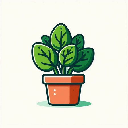 Plant in a pot. Vector illustration in a flat style.のイラスト素材