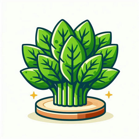 Cartoon green plant. Vector illustration isolated on a white background.のイラスト素材