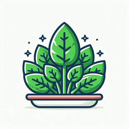 Spinach plant icon. Isolated on white background. Vector illustration.のイラスト素材