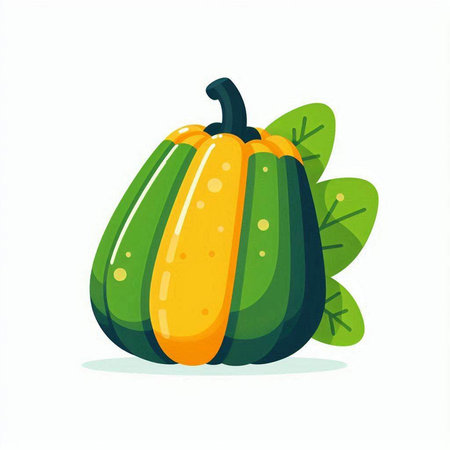 Pumpkin vector illustration. Cucurbita pepoのイラスト素材