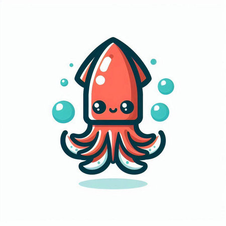 Cute cartoon octopus character. Vector flat cartoon illustration icon designのイラスト素材