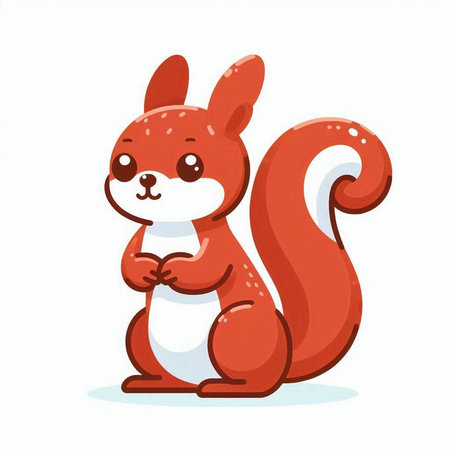 Cute cartoon squirrel. Animal character. Vector illustration in a flat style.のイラスト素材