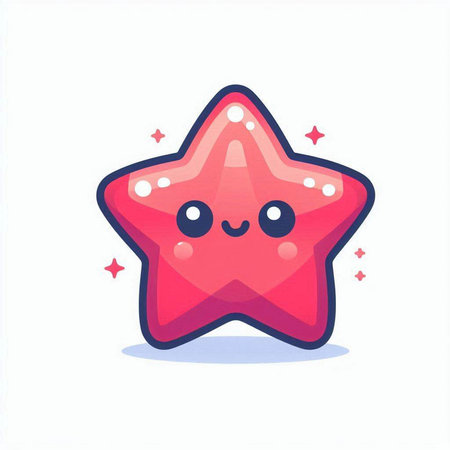Cute star character. Cartoon kawaii style. Vector illustration.のイラスト素材