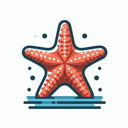 Sea star icon isolated on white background. Starfish vector illustration.のイラスト素材