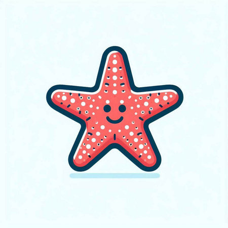 Cute starfish isolated on white background. Vector illustration in cartoon style.のイラスト素材
