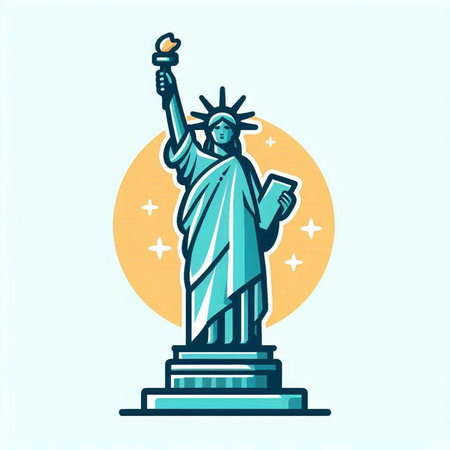 Statue of Liberty, New York City, USA, vector illustrationのイラスト素材