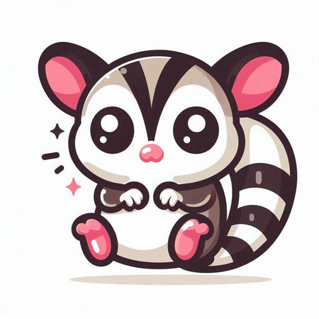 Cute little raccoon isolated on white background. Vector illustration.のイラスト素材