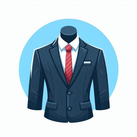 Men's suit. Vector illustration in a flat style isolated on a white background.のイラスト素材