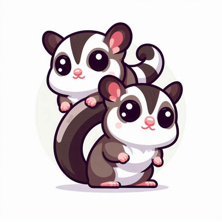 Cute squirrels on white background. Vector illustration. Cartoon character.のイラスト素材