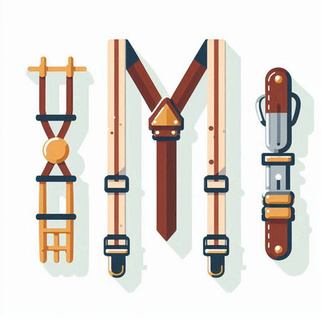 Vector illustration of the different types of belts on a white background.のイラスト素材