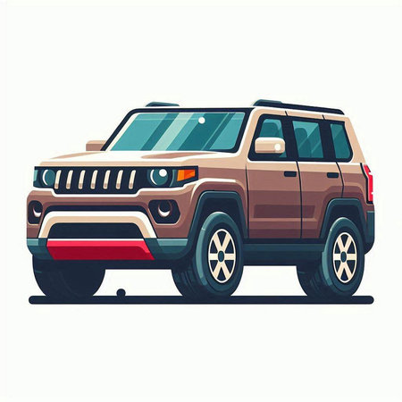Off-road vehicle isolated on white background. Flat style vector illustration.のイラスト素材