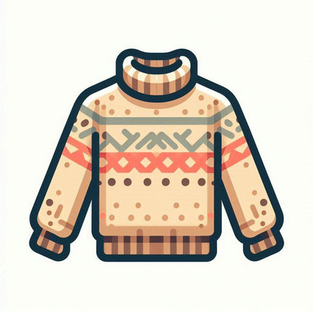 Knitted sweater isolated on white background. Vector illustration in flat style.のイラスト素材