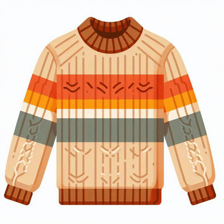 Knitted sweater isolated on a white background. Vector illustration. Eps 10.のイラスト素材