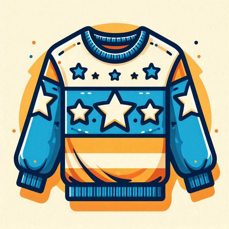 Fashion illustration of sweater with stars. Vector illustration for your designのイラスト素材