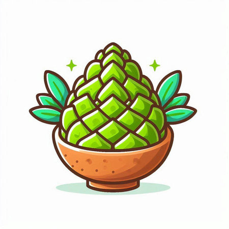 Illustration of a cactus in a pot on a white backgroundのイラスト素材
