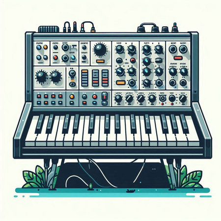 Vector illustration of a synthesizer on a white background. Eps 10のイラスト素材
