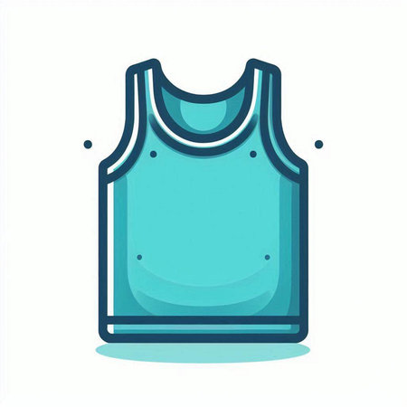 Vector illustration of a blue tank top isolated on a white background.のイラスト素材
