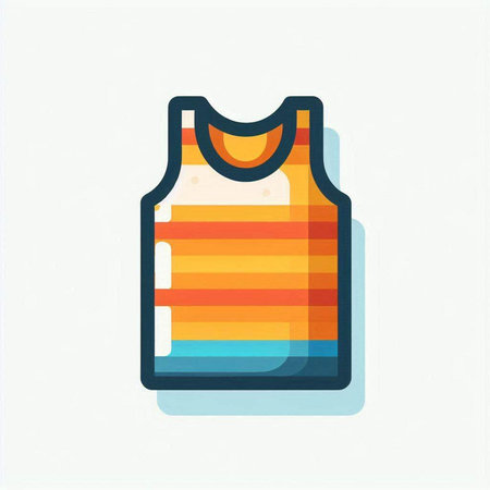 Sleeveless sleeveless t-shirt. Vector illustration.のイラスト素材