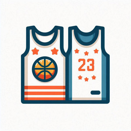 basketball jersey isolated on a white background. vector illustration in flat styleのイラスト素材