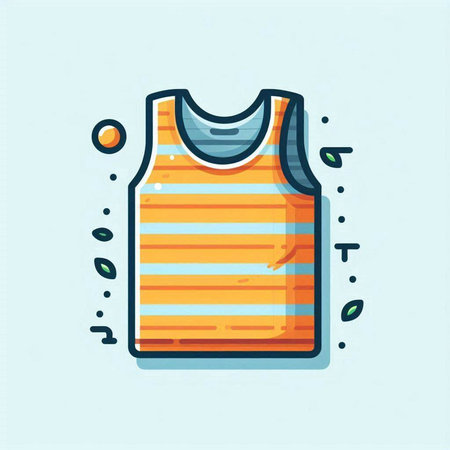 Sleeveless sleeveless t-shirt. Vector illustrationのイラスト素材