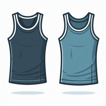 Women's tank top and men's t-shirt. Vector illustration.のイラスト素材