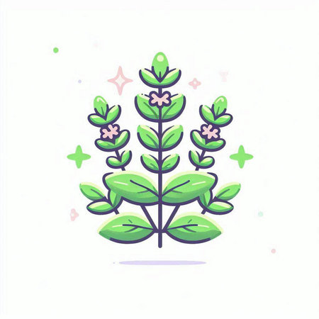 Vector illustration of a green plant on a white background. Vector illustration.のイラスト素材