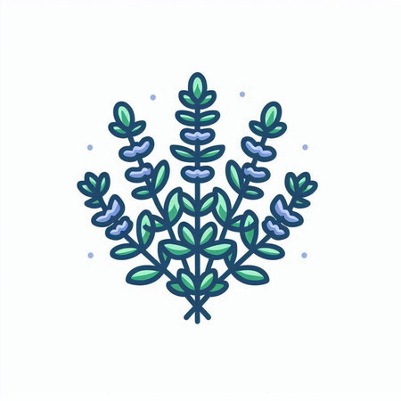 Branch with leaves and berries. Vector illustration in doodle style.のイラスト素材