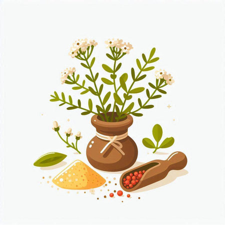 Herbs and spices. Herbs and spices. Vector illustration.のイラスト素材