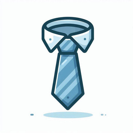 Necktie icon isolated on white background. Vector flat illustration.のイラスト素材