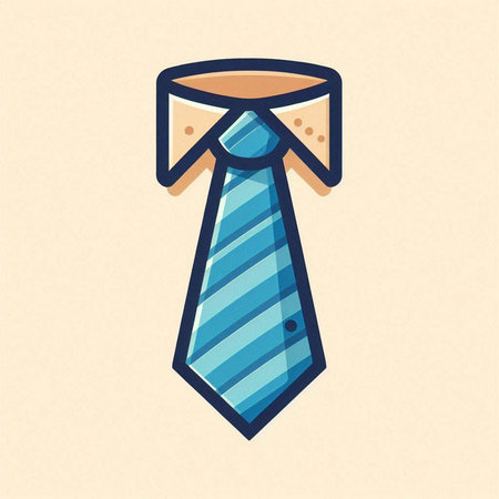 Necktie icon, vector illustration in flat design style. Business symbol.のイラスト素材