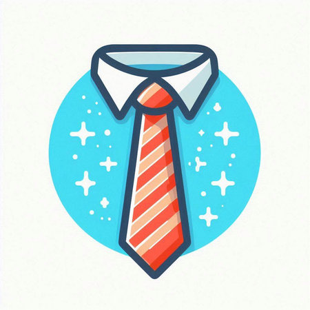 Illustration of necktie icon in flat style. Vector illustration.のイラスト素材