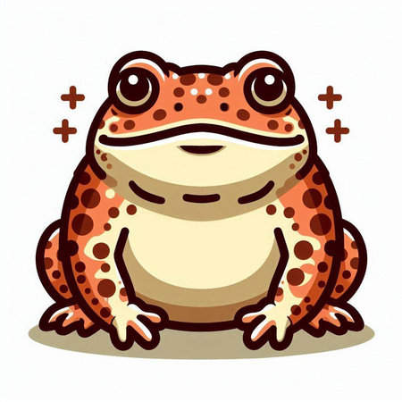 Cute cartoon frog isolated on a white background. Vector illustration.のイラスト素材