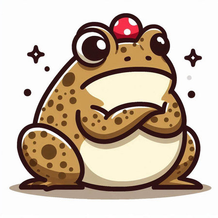 Frog cartoon on white background. Vector illustration. Eps 10.のイラスト素材