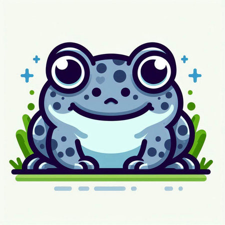 Frog icon. Cute cartoon animal character. Vector illustration.のイラスト素材