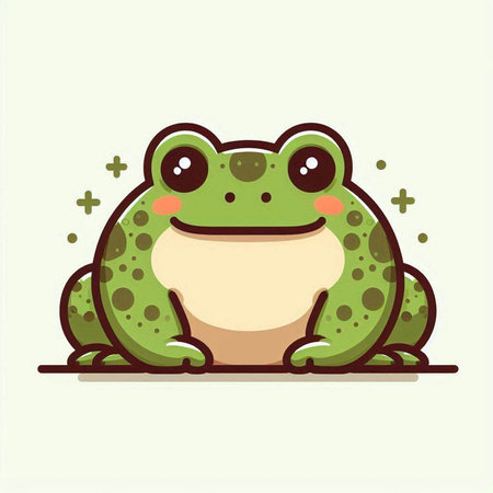 Cute frog cartoon isolated on a white background. Vector illustration.のイラスト素材