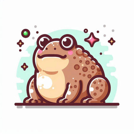 Cute frog isolated on white background. Vector illustration in cartoon style.のイラスト素材