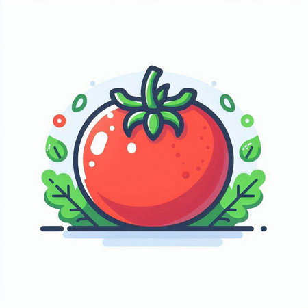Tomato vector illustration. Isolated tomato icon on white background.のイラスト素材