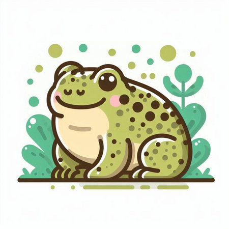 Frog. Vector illustration. Isolated on a white background.のイラスト素材