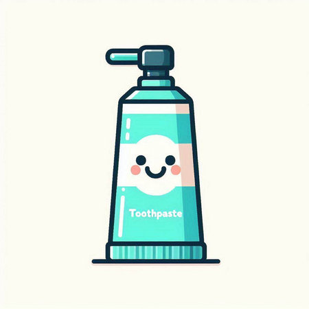 Cute hand drawn toothpaste, vector illustration in cartoon style.のイラスト素材