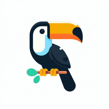 Toucan bird isolated on a white background. Vector illustration.のイラスト素材