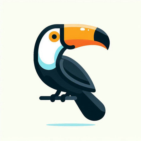 Toucan vector illustration. Tropical bird on white background. Vector illustration.のイラスト素材