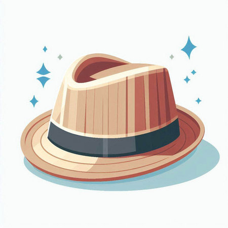 Illustration of a hat on a white background, vector illustration.のイラスト素材