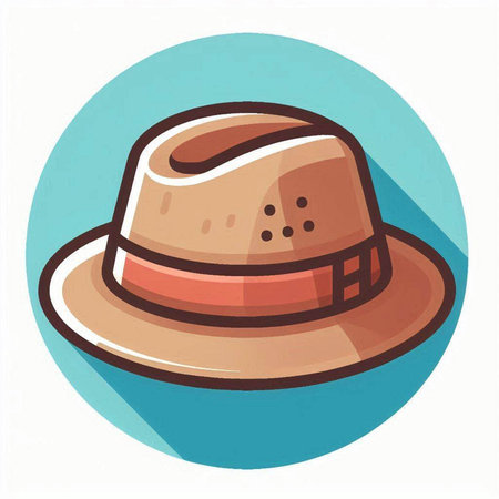 Illustration of a hat on a blue background. Vector illustration.のイラスト素材
