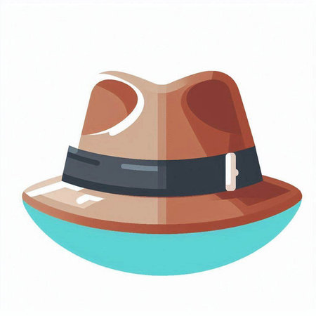 Cowboy hat isolated on white background. Vector illustration in flat style.のイラスト素材