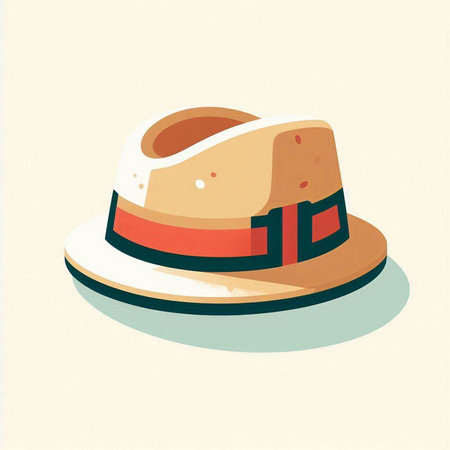 Illustration of a hat on a light background. Vector illustration.のイラスト素材