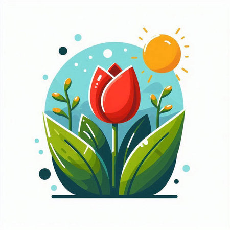 Flower icon on white background. Vector illustration. Flat style.のイラスト素材