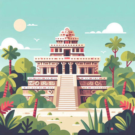 Palace of the Winds, India. Vector illustration in flat styleのイラスト素材