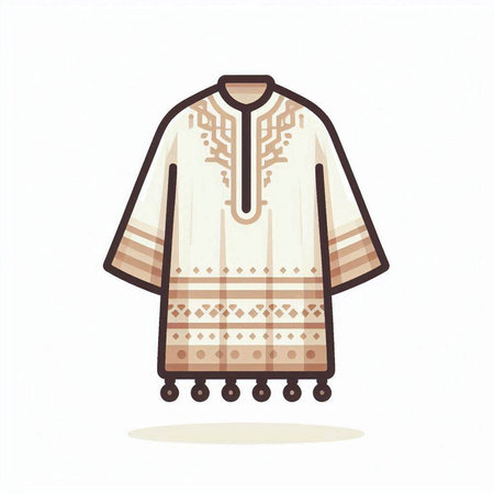 Vector image of a traditional indian costume on a white background.のイラスト素材