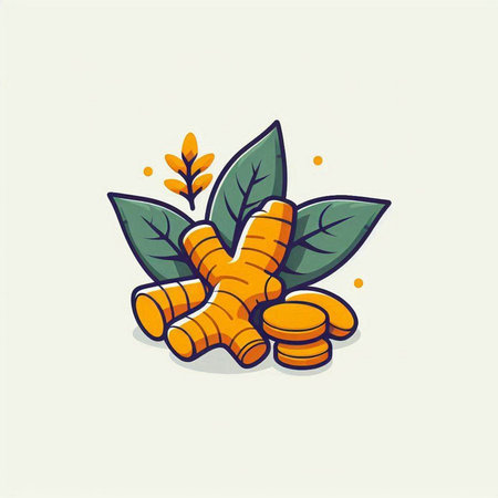 Illustration vector graphic of ginger root. Perfect to use for herbal medicine, health care, aromatherapy, etc.のイラスト素材